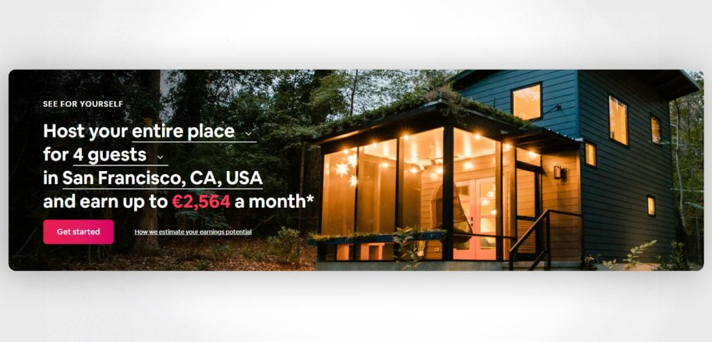 Airbnb website gives homeowners a specific idea about what amount of money they can end up having.
