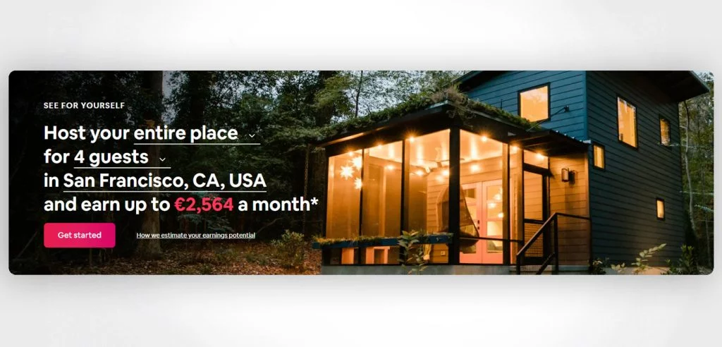 Airbnb website banner