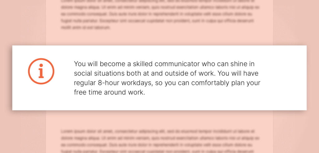 Information for the new hires about their working hours and the skills they will acquire.