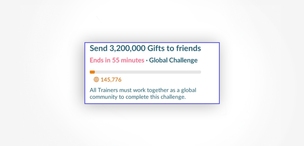 Global challenges with time limit are great way to focus players on single common task, and create the sense of belonging