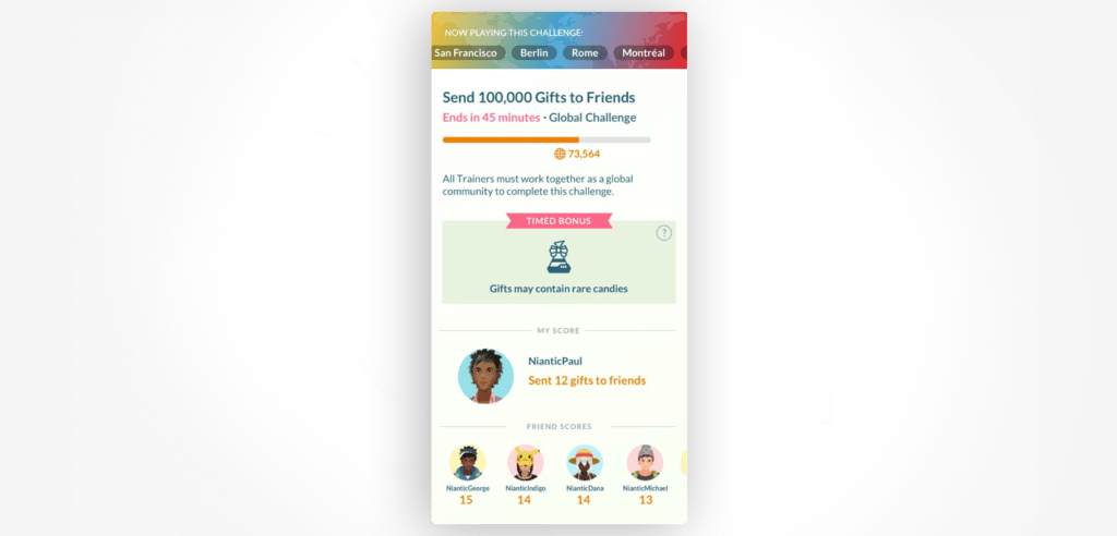 Salient feedback, sense of progress and leaderboard with progress of your friends - challenges in Pokémon GO are packed with behavioral psychology