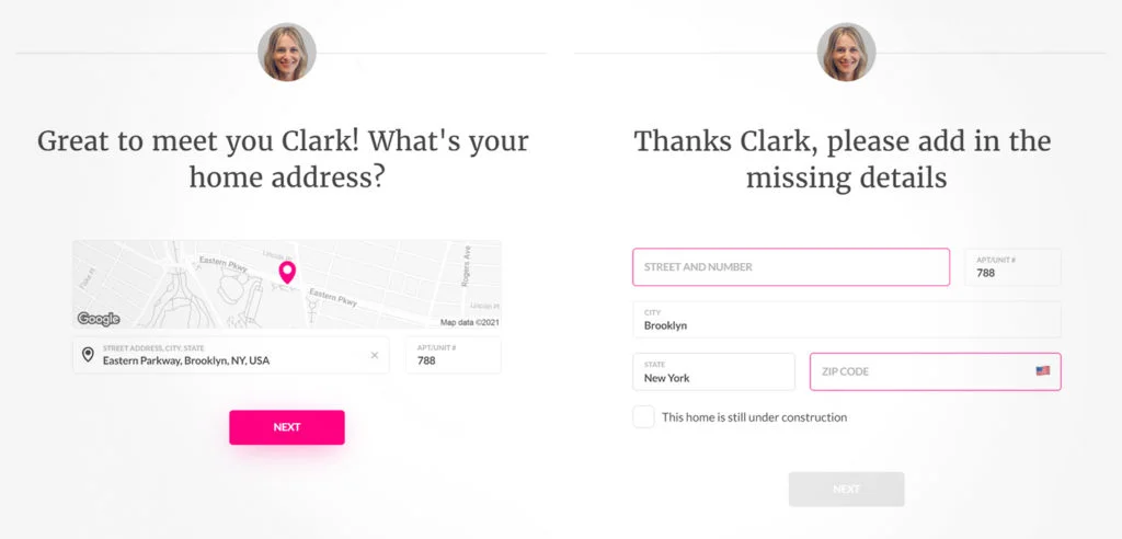 Maya walks you through the sign-up process by employing the principle of chunking.