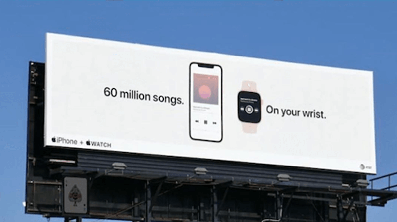 Apple Watch 2020 billboard “60 million songs. On your wrist”
