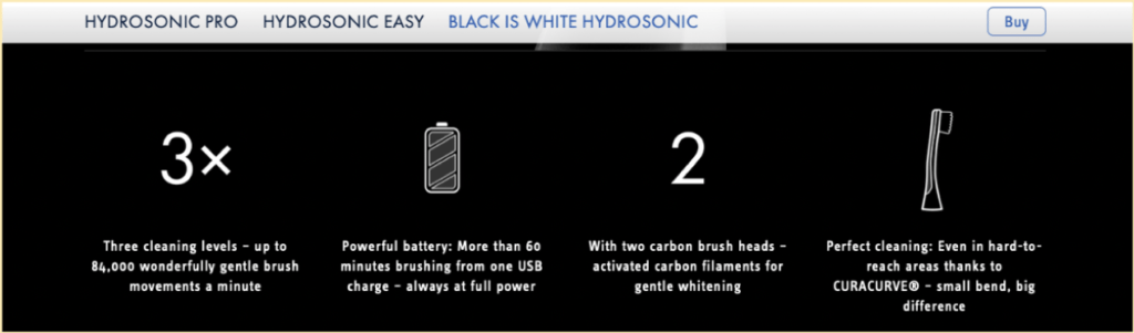 The Black is White Hydrosonic brush contains unique features that undermine the value of the more expensive option – the Hydrosonic Pro – yet it’s not comprehensive enough to feel like a sensible choice.