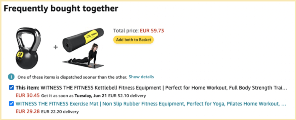 The Amazon website creates social proof with its “Frequently bought together…” bracket. 
